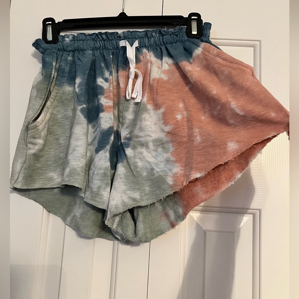 Olivaceous Blue and Orange Athletic Shorts
